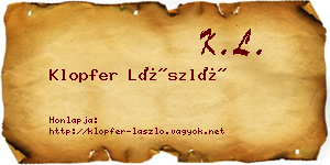 Klopfer László névjegykártya